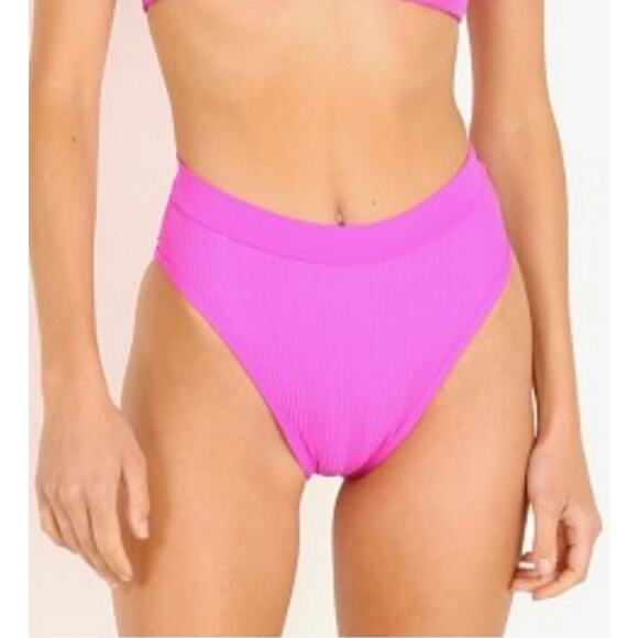 L*Space Frenchi Bitsy Bikini Bottom in Bright Fuchsia Pink Size Small NWT - Picture 1 of 5